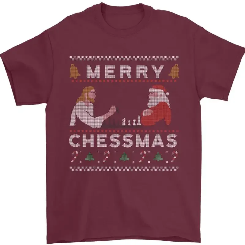 Frohe Chessmass Lustig Schach Spieler Herren Maglietta 100% Baumwolle