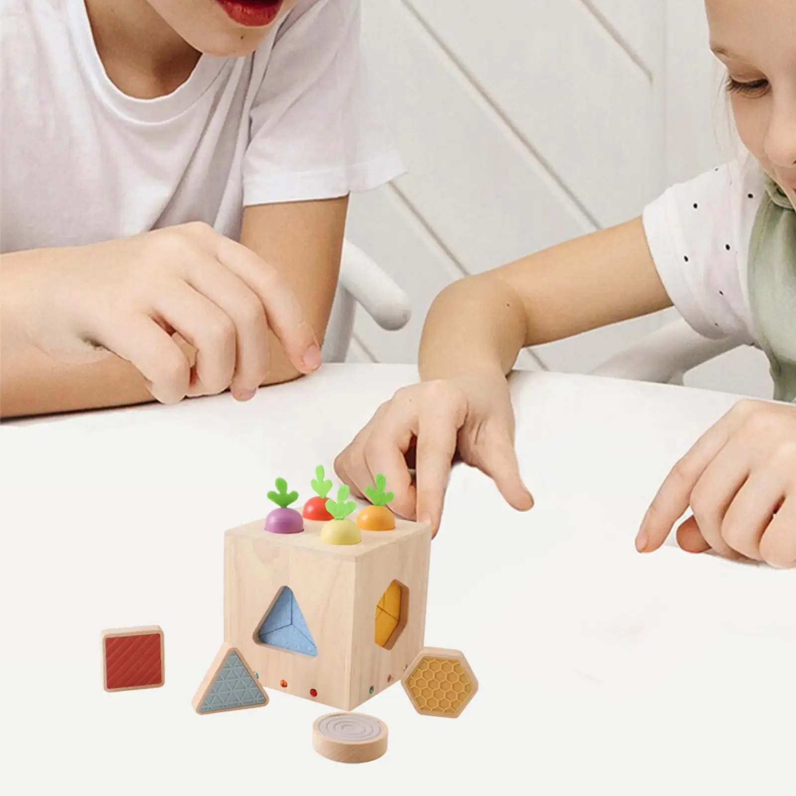 Activity Cube Baby Toy Montessori Sensory Toy Educational Toy Carrot Stacking Game Color Recognition Box for Kids Boys Girls