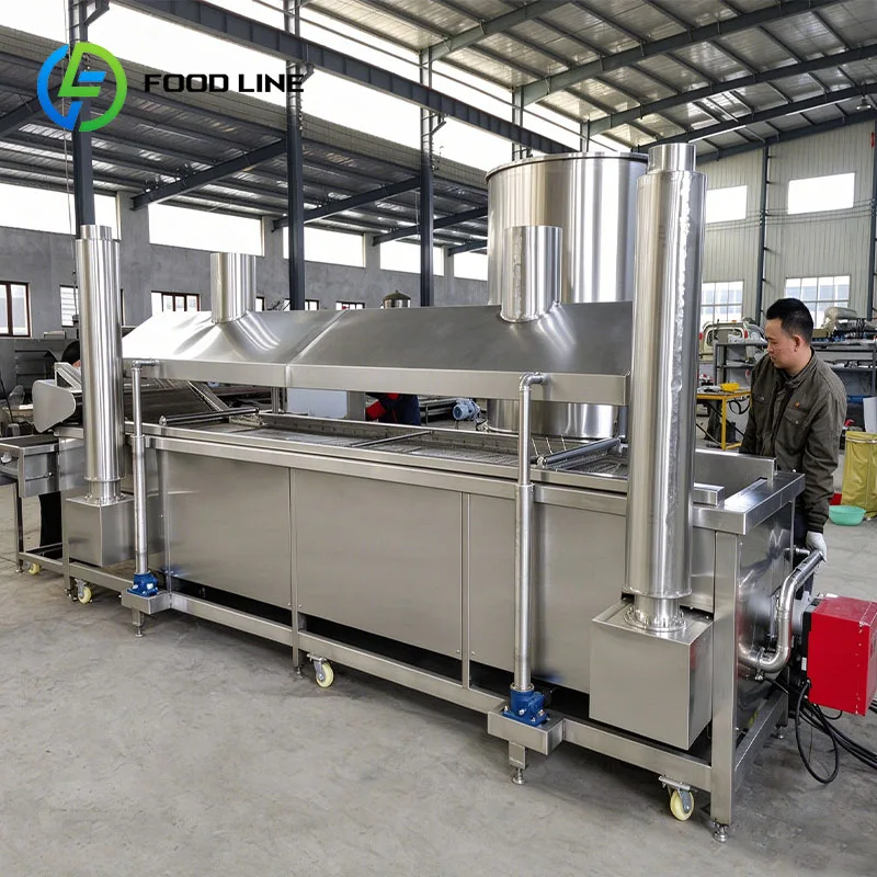 Continuous Frying Machine Automatic Fryer Commercial Deep Fryer Onion Rings Potato Wedges Vegetable Crisps Customized