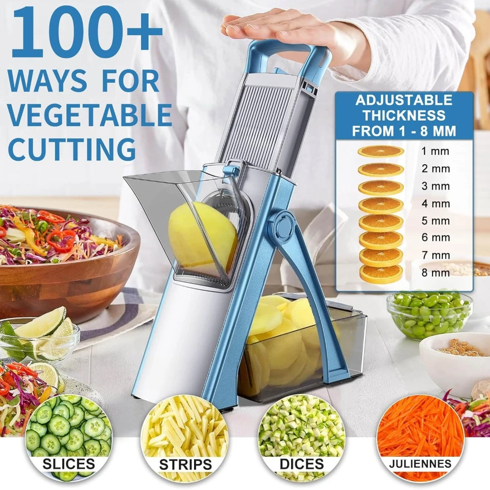 

Upgrade Safe Mandoline Slicer Adjustable Vegetable Chopper Effortless Food Slicer Large Diameter Kitchen Chopping Artifact