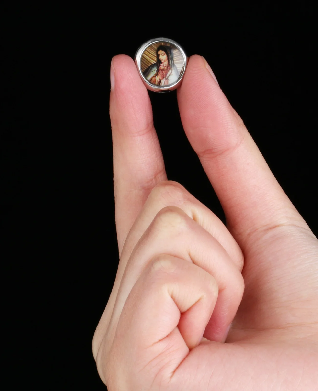 10pcs Round Our Lady of Guadeloupe Icon Beads Catholic Virgin Mary Loose Spacer Beads for DIY Rosary Making Accessories