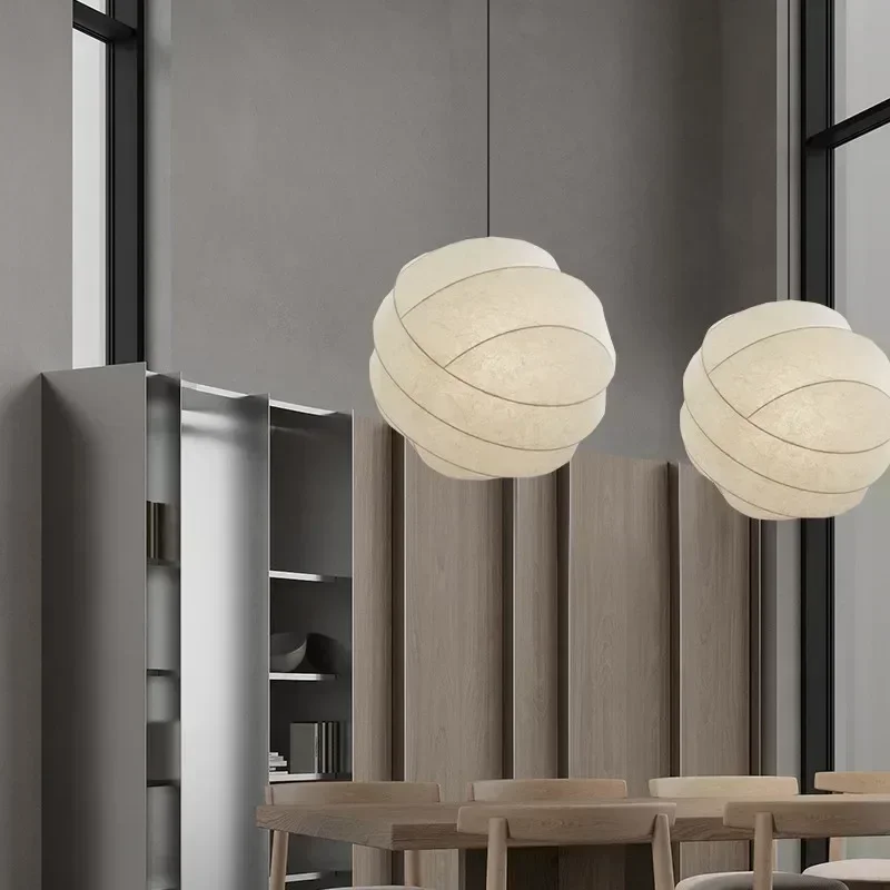 

Nordic Modern Silk Wabi Sabi LED Pendant Light Suitable for Study Dining Room Living Room Home Decoration Lights