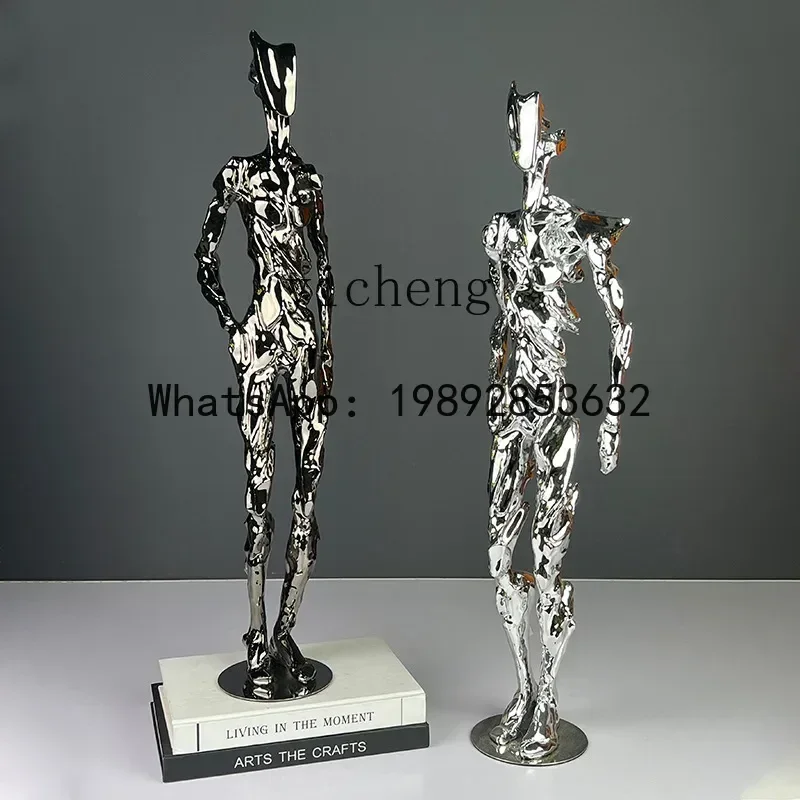 X2  modern light luxury simple electroplating robot abstract figure placement living room entrance TV cabinet