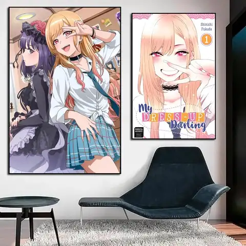 Anime My Dress Up Darling Poster HD Art Sticky Wall Waterproof Home Anime Movie Singer Living Room Bedroom   Decoration