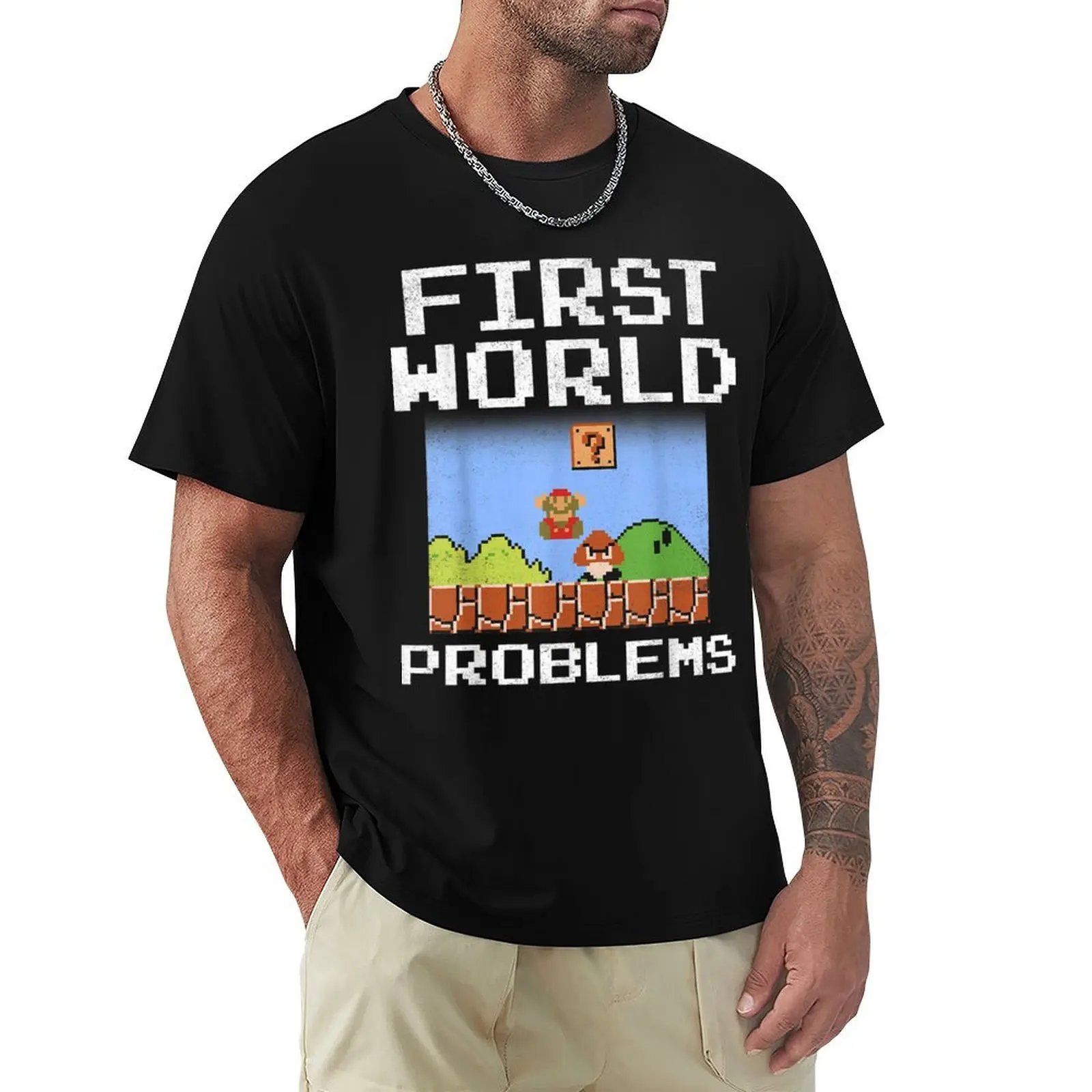 8 Bit First World Problems T-Shirt Anti-Pilling Casual T-Shirt