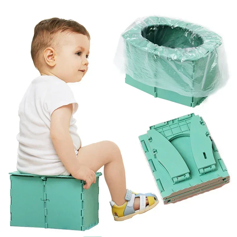 Popular Simple Potty Training Toilet for Kids Travel Outdoor Camping Portable Foldable Color Matching Children\'s Small Toilet