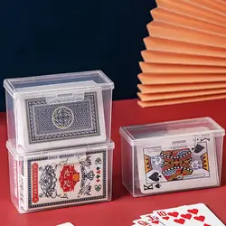 2pcs Transparent Game Cards Storage Box Plastic Playing Card Container Portable Business Card Storage Case