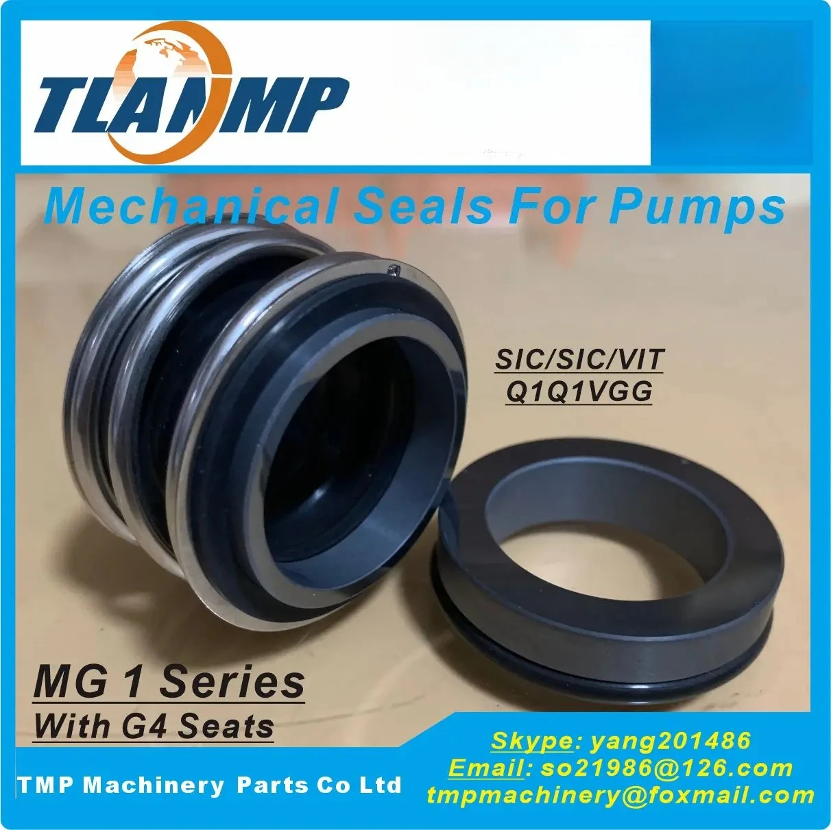 MG1/38/40/43/45/48/50/55/60/65/70/75/80-G4 -TLANMP  Mechanical Seals with G4 seats 38~80mm shaft size