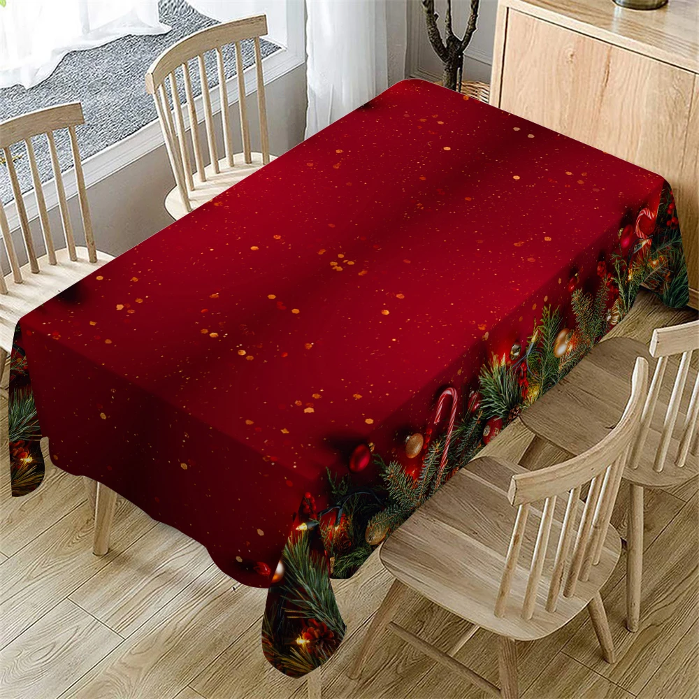 Christmas Tablecloth, Christmas Holly Tablecloth For New Year Party And Dinner Christmas Table Decor Tablecloth