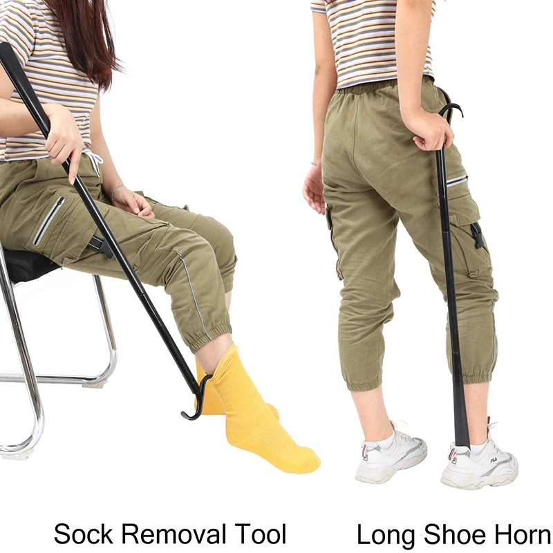 Multi-Functional Wear Socks Shoes Walking Stick Elderly Disabled Rehabilitation Tool Detachable Adjustable Auxiliary Rod