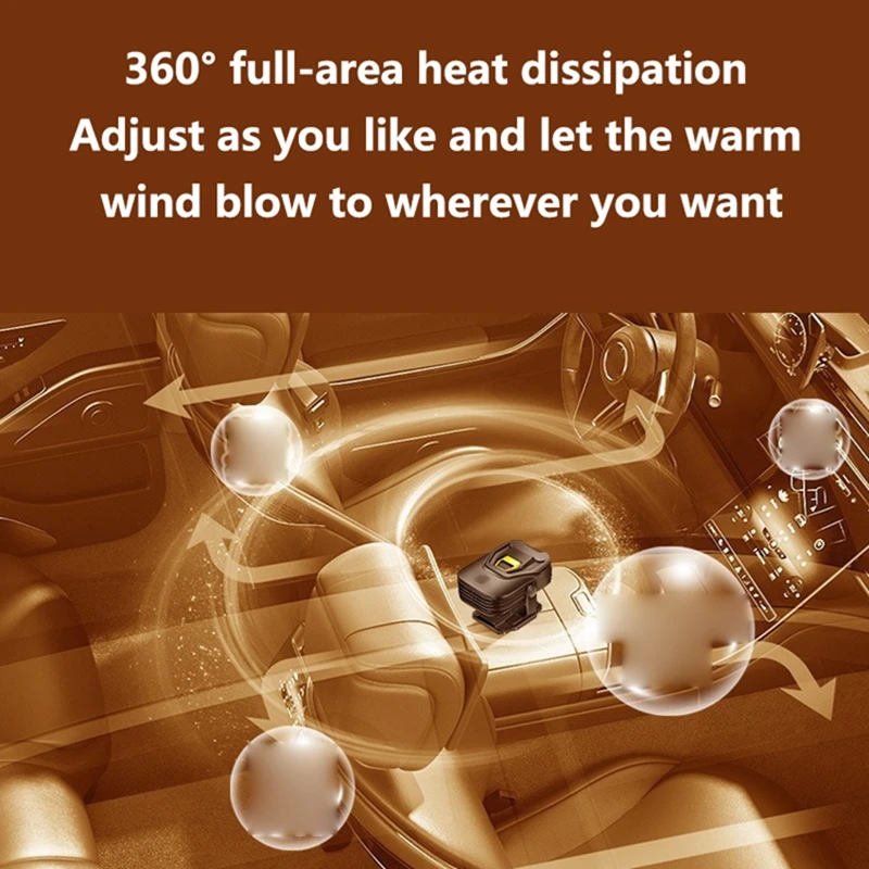 سخان سيارة Xiaomi 2 في 1 12 فولت 200 وات مزيل الصقيع 360 °   سخان الزجاج الأمامي المحمول الدوار لإزالة الصقيع/الضباب السريع لجميع المركبات