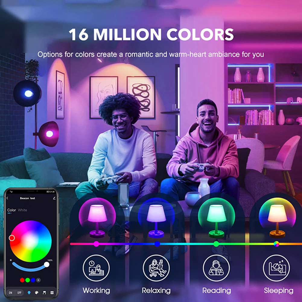 Smart Light Bulbs Music Sync Tuya App & Remote Control Simple Installation For Bedroom Kitchen Bathroom Hallway Stairwell