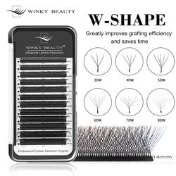 Winky beauty 3D/4D/5D/6D/7D/8D fioritura automatica a forma di W Full Dense Bloom Premade Fans Speed extension ciglia Natural Soft