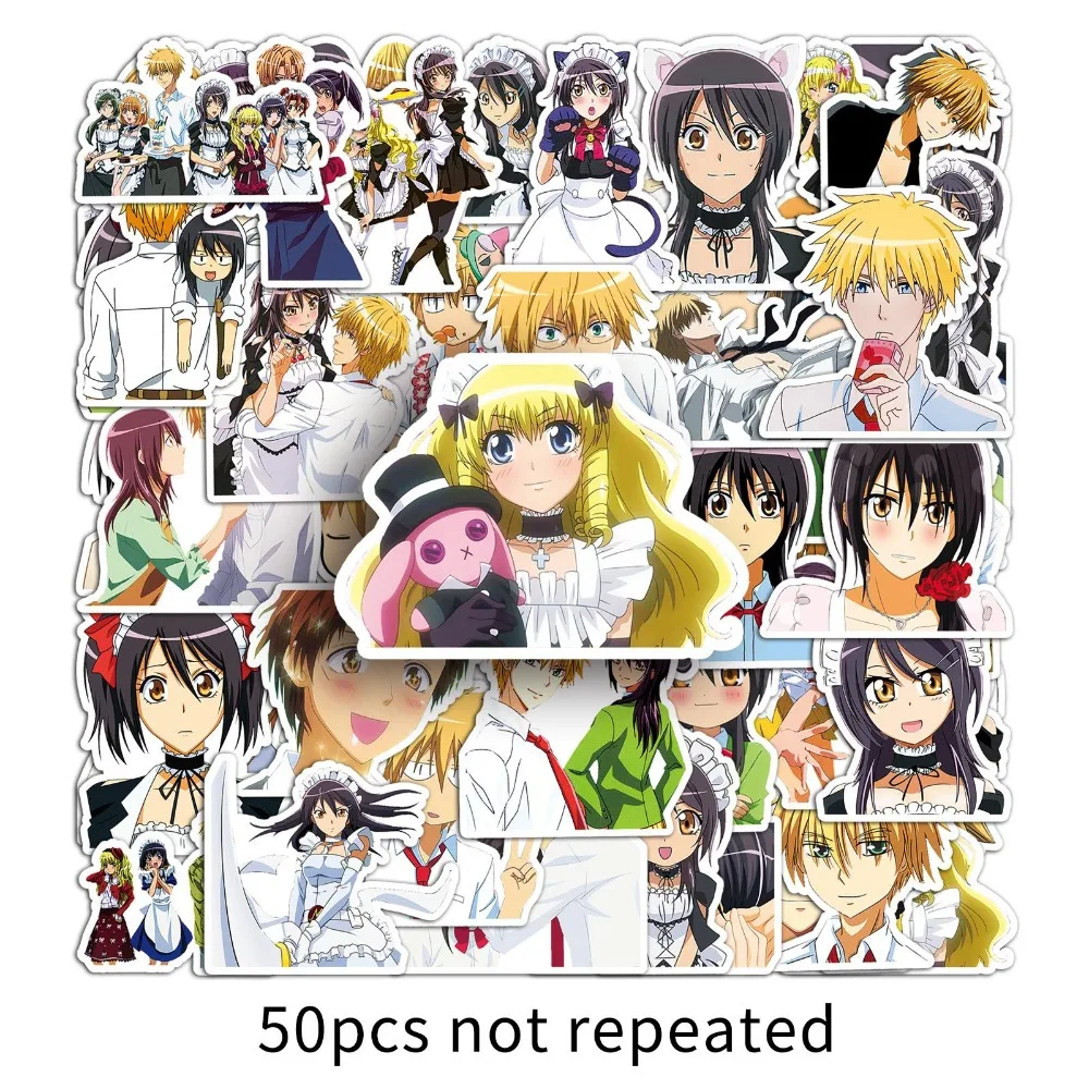 50pcs 메이드 사마 자기 접착 애니메이션 스티커 만화 만화 소녀 Ayuzawa Misaki Usui Kawaii Drawing Doodle Decorations