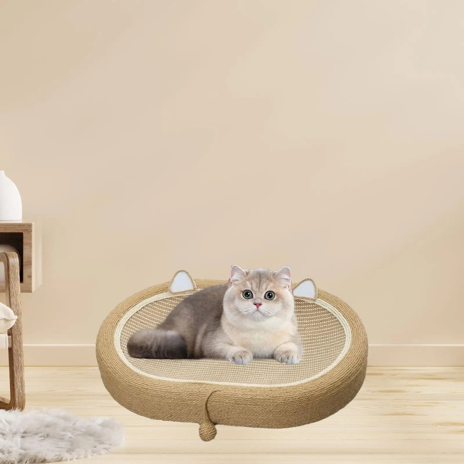 Sisal Scratching Board Tough Furniture Protector Anti Slip Sisal Cat Scratcher Sisal Scratch Pad Cat Bed Basin Playing Sleeping