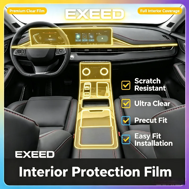For 24-25 Exeed Chaser Gear Shift Dedicated Screen Center Console Interior Car Modification Transparent Protective Film