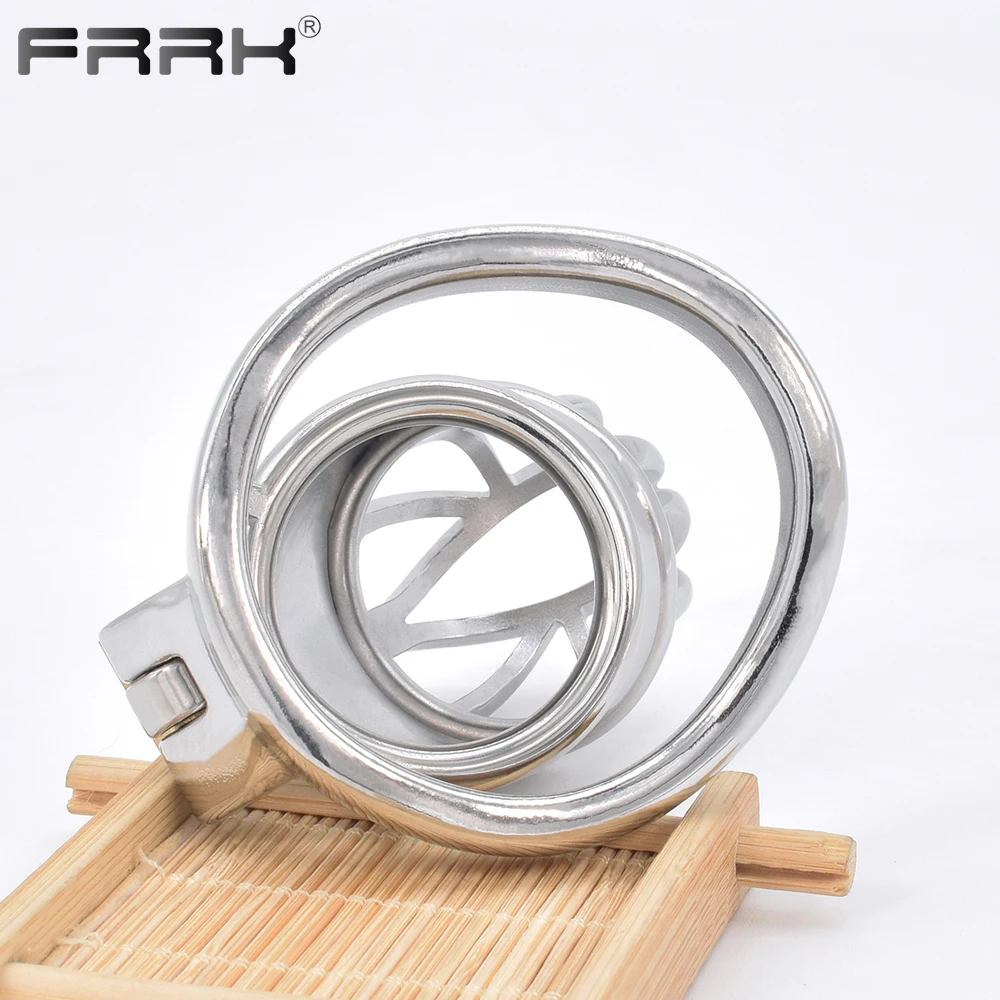 FRRK Long Penis Tube Sleeve Metal Male Chastity Cage Device Erotic Toys Sex Tooys Adult Supplies Cock Rings Sexshop for Men