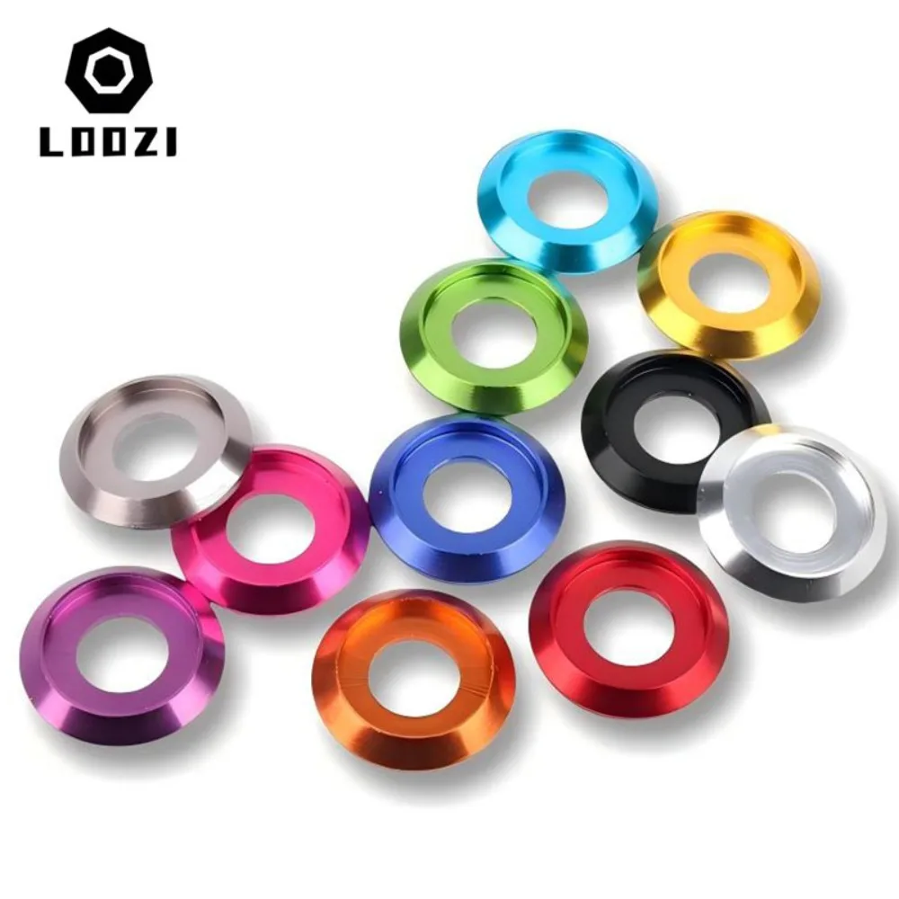 10 قطعة M2 M2.5 M3 M4 M5 M6 M8 الملونة الألومنيوم كأس رئيس غسالة ل زر مسمار لولبي الرأس ISO7380 الترباس #2
