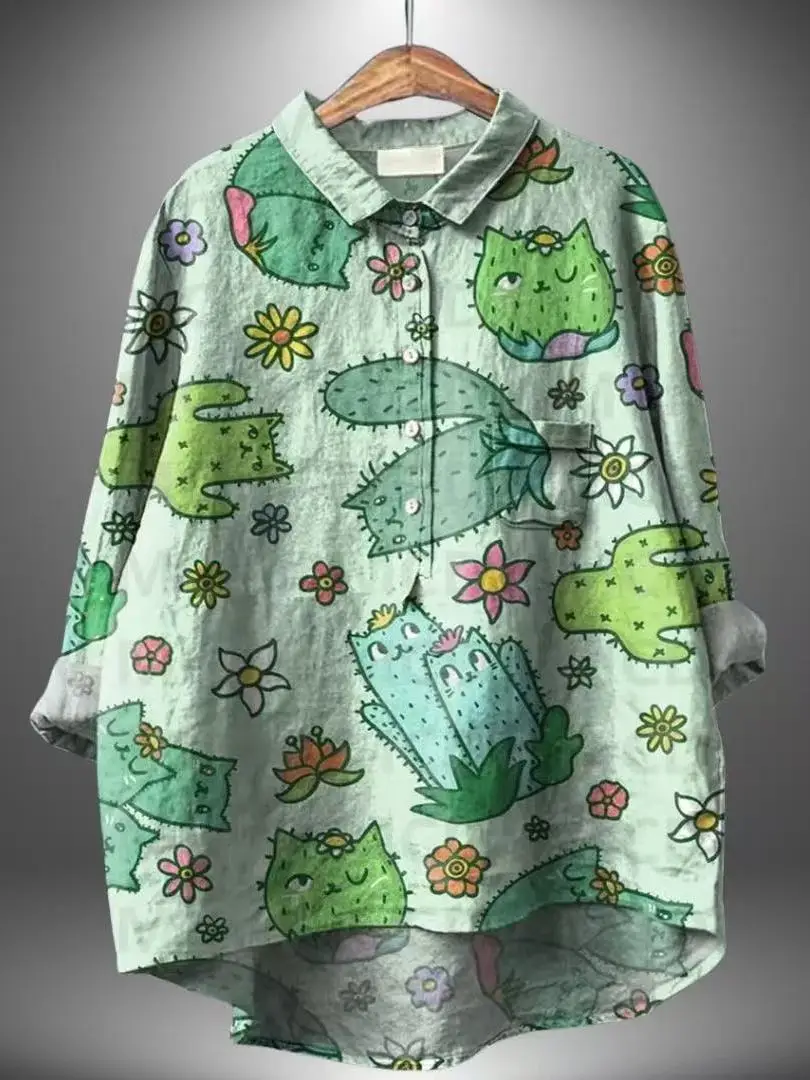 カジュアルなフラダンス用女性用ロングスリーブコットンプラスサイズトップクロスボーダーサマーハワイ風女性服まとめ買い