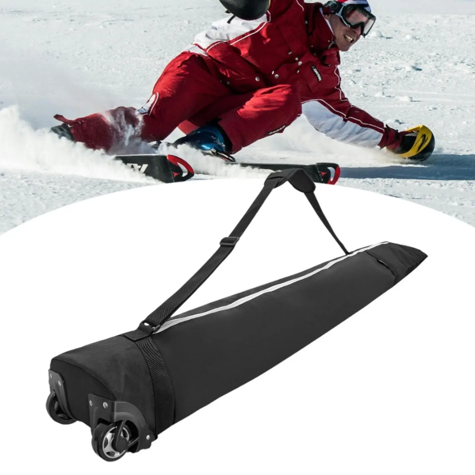 

Snowboard Bag with Wheels Adjustable Strap Men Women Water Resistant Ski Bag