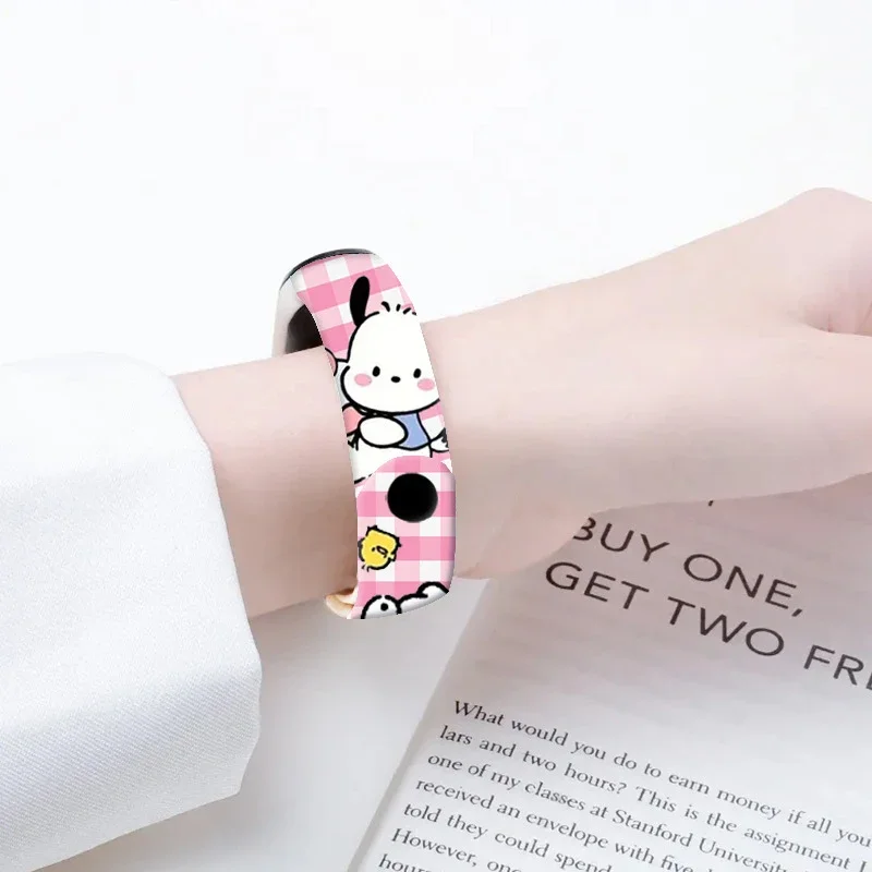 Sanrio Pochacco Bracelet For Xiaomi Mi Band 8 7 6 5 Strap Cute Cartoon Silicone Wrist Strap for Miband 3 4 5 6 Smart Watch Band