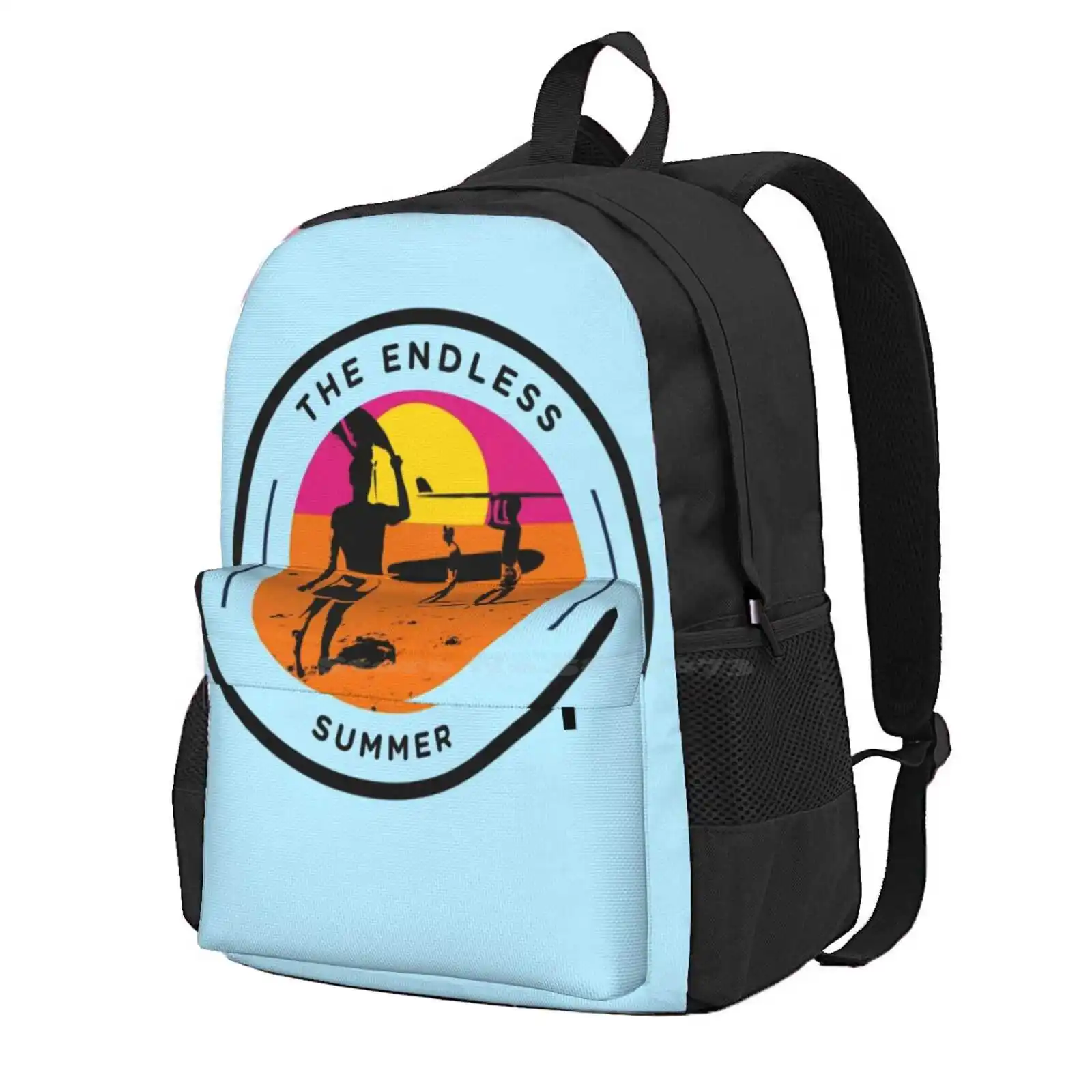 The Endless Summer Vibe Hot Sale Schoolbag Backpack Fashion Bags The Surf Waves Surfers Beach Surfing Hawaii Surfboard Sun