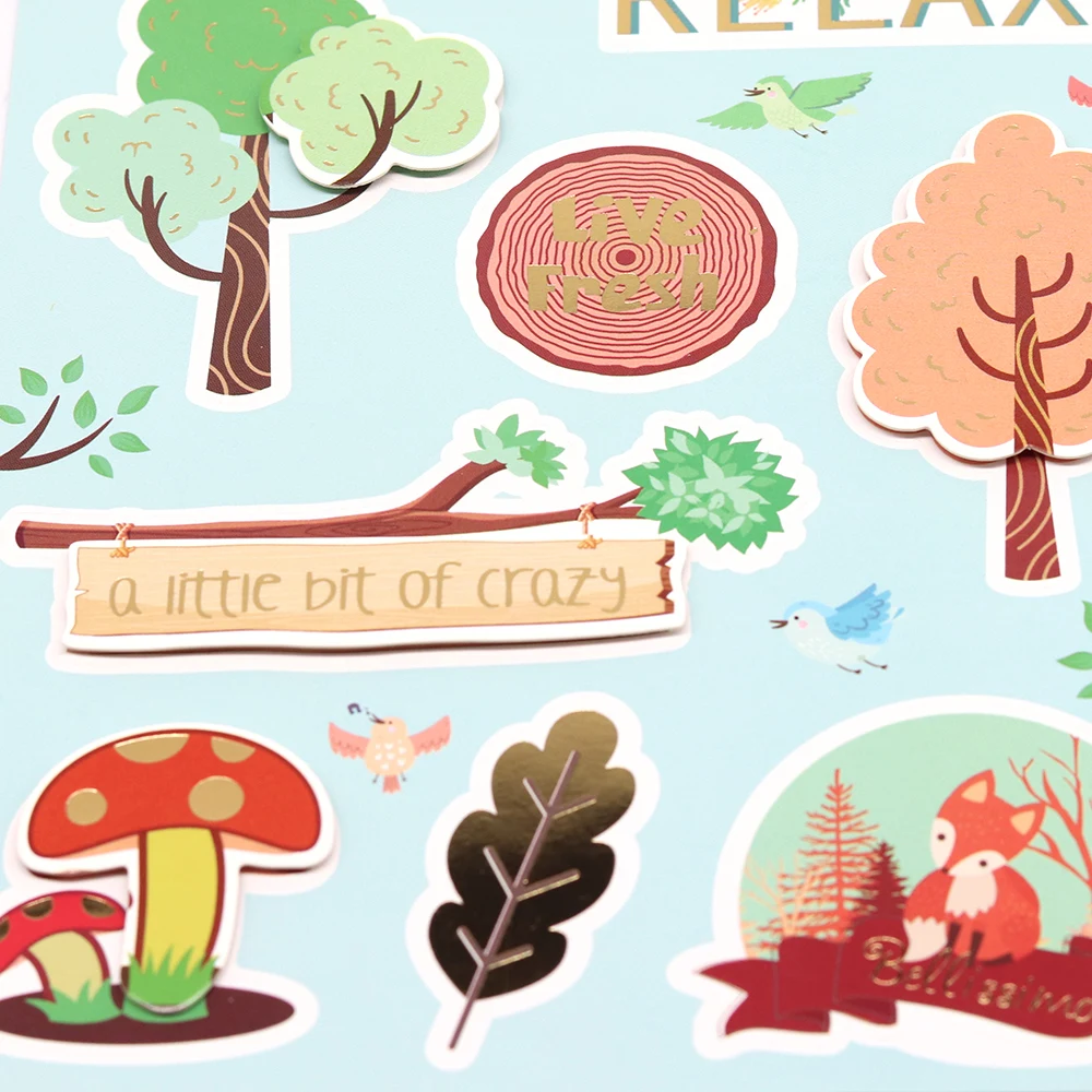 Creative Path Wild Time Deko-Aufkleberbögen, niedliche Tier-Camping-3D-Aufkleber für Scrapbooking, Journaling, DIY, Basteln, Kartenherstellung – Detail 6