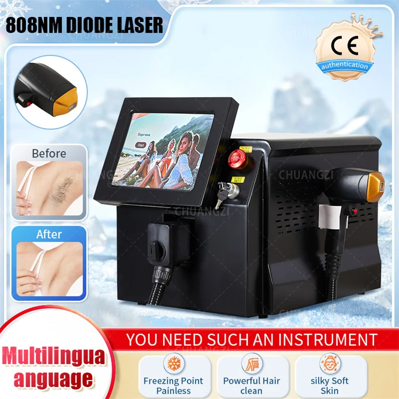 Best Depiladora Laser Diode Laser Painless Hair Removal Machine Permanent 3 Wavelength Ice Platin Cooling System Safe Health