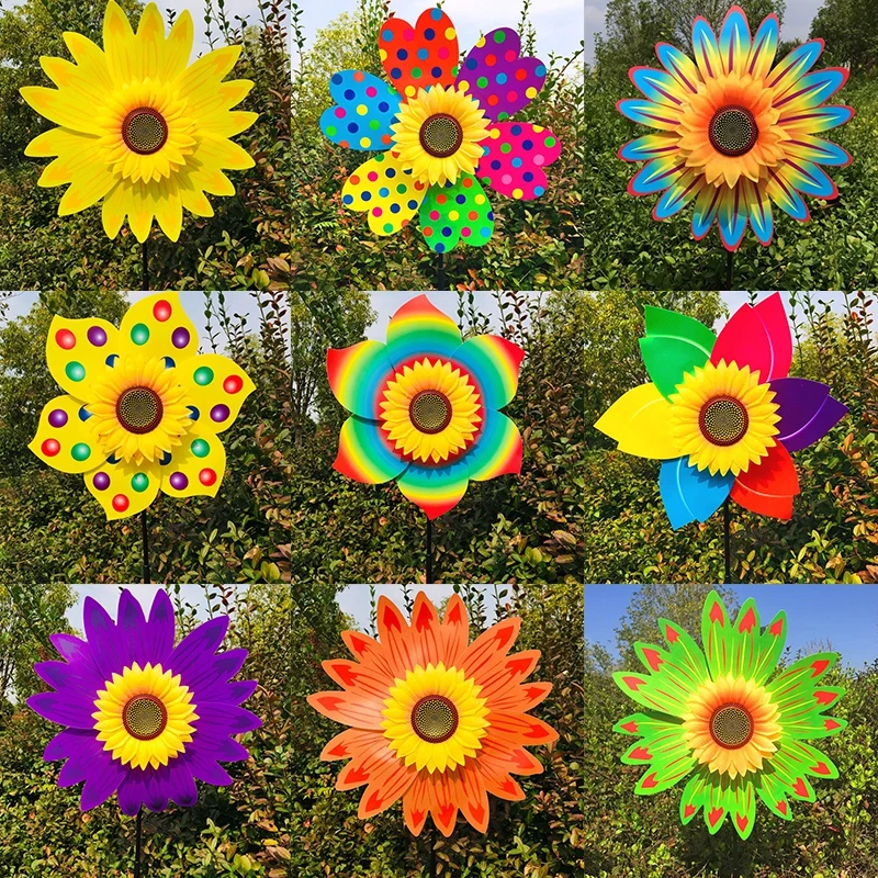 

1pcs Sunflower Windmill Sunflower Lawn Pinwheels Wind Spinners Garden Party Pinwheel for Lawn & Garden