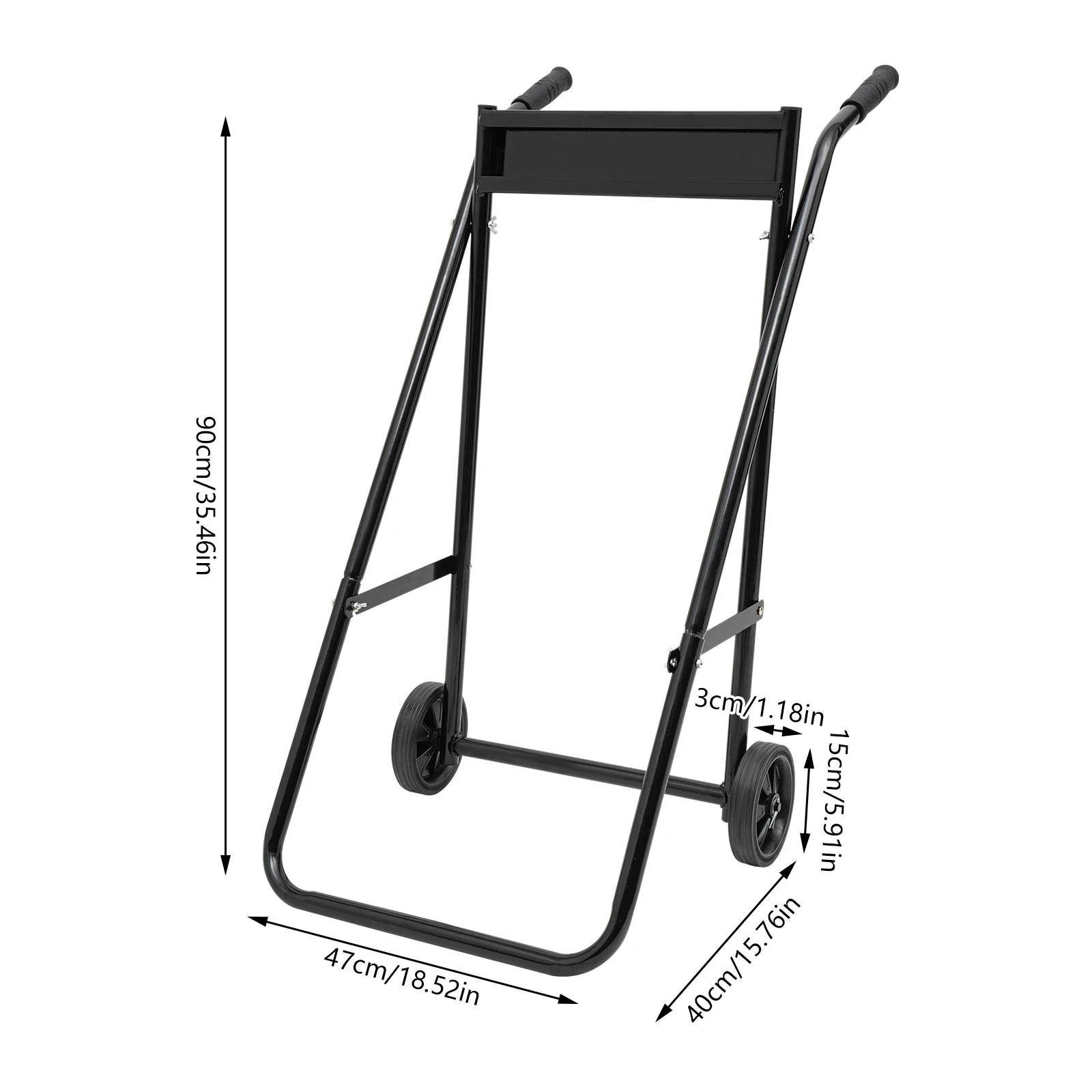 Black Heavy Duty Outboard Boat Motor Stand Carrier Cart Dolly Trolley Transport 70kg for Transferring,Maintaining, Displaying,