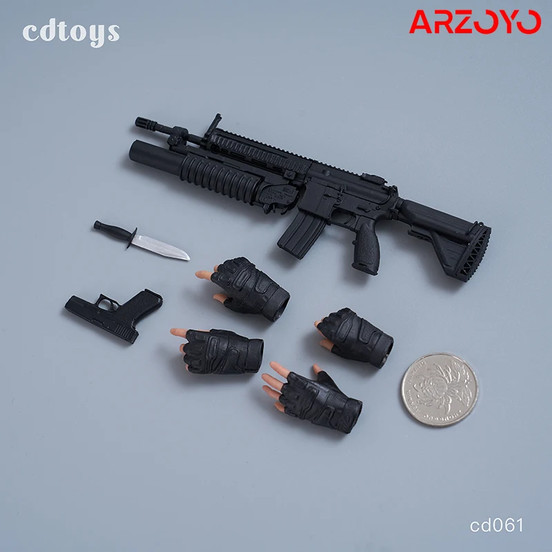 Cdtoys-人形,黒のグローブ,ハンドナイフ,武器,アクセサリーセット,女性用ソルジャーモデル,1:6スケール,12インチ,cd061