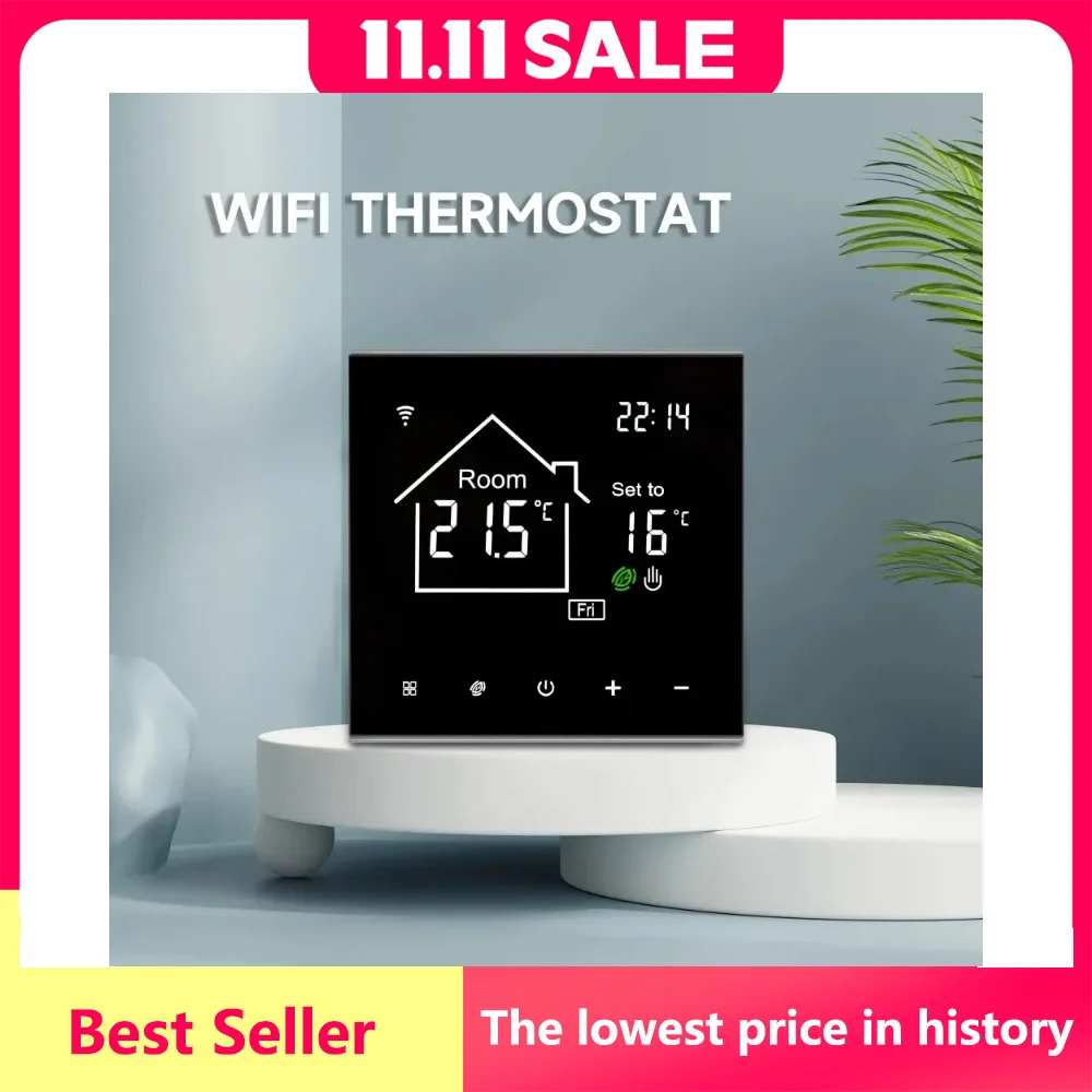 Nouveau Thermostat intelligent WiFi Tuya, écran tactile LCD pour chauffage au sol/chaudière à gaz, télécommande de température