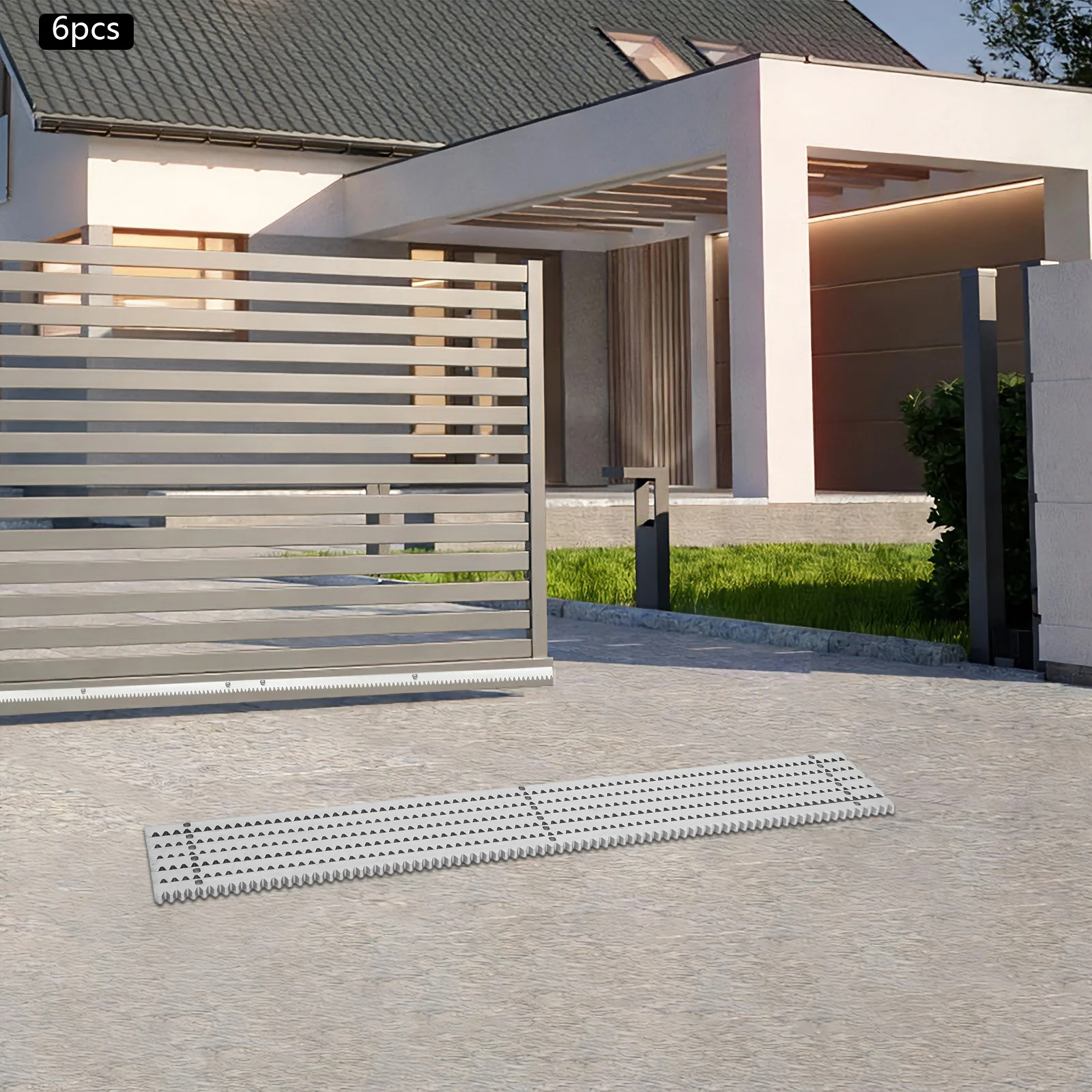 6PCS Sliding Door Gear Rack 0.47in Thick Sliding Door Toothed Bar 6m Combined Gear Rail for Villa Factory Automatic Sliding Door