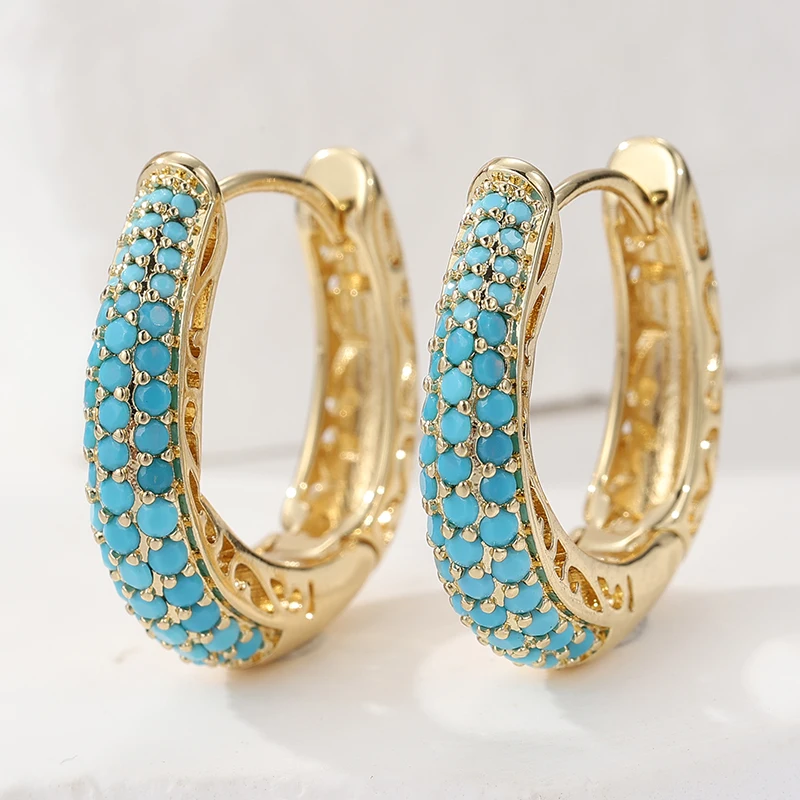 Klassische Runde Kleine Creolen für Damen mit Blauem Zirkon, Minimalistischer Punk-Knorpel-Piercing-Schmuck, Geschenke