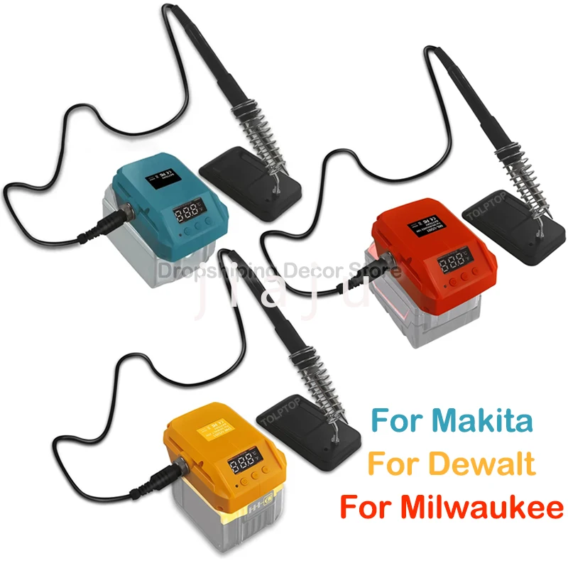 

Estación de soldadura eléctrica inalámbrica para Makita/Dewalt/Milwaukee, batería 18V, temperatura Digital ajustable