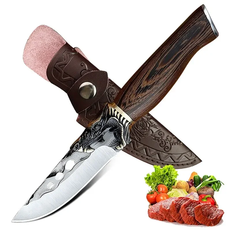 

Forged Stainless Steel Butcher Knife, Handmade Kitchen Knife, Bone Removal Knife, Barbecue Meat Knife