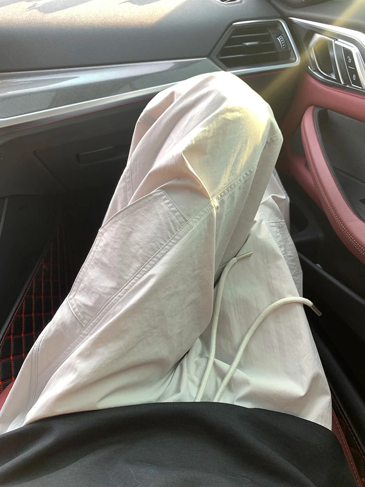 

Ice Silk Qui Dry Casual Pants Men's Summer American Folded Deconstructed Paratrooper Pants Loose Drape Casual Pants