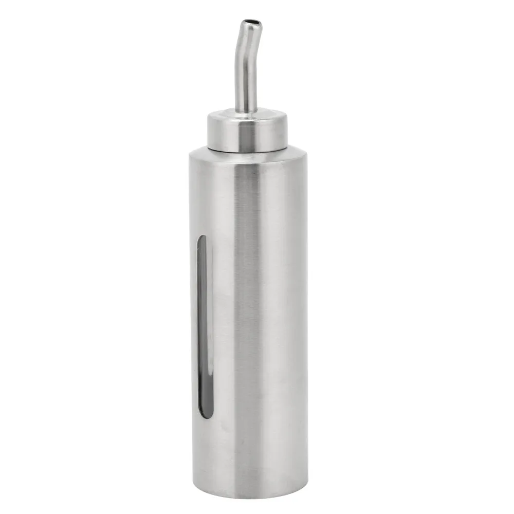 Convenient 304 Stainless Steel Olive Oil Dispenser 150ml Vinegar Cruet Bottle Liquid Condiment Holder Restaurant Use