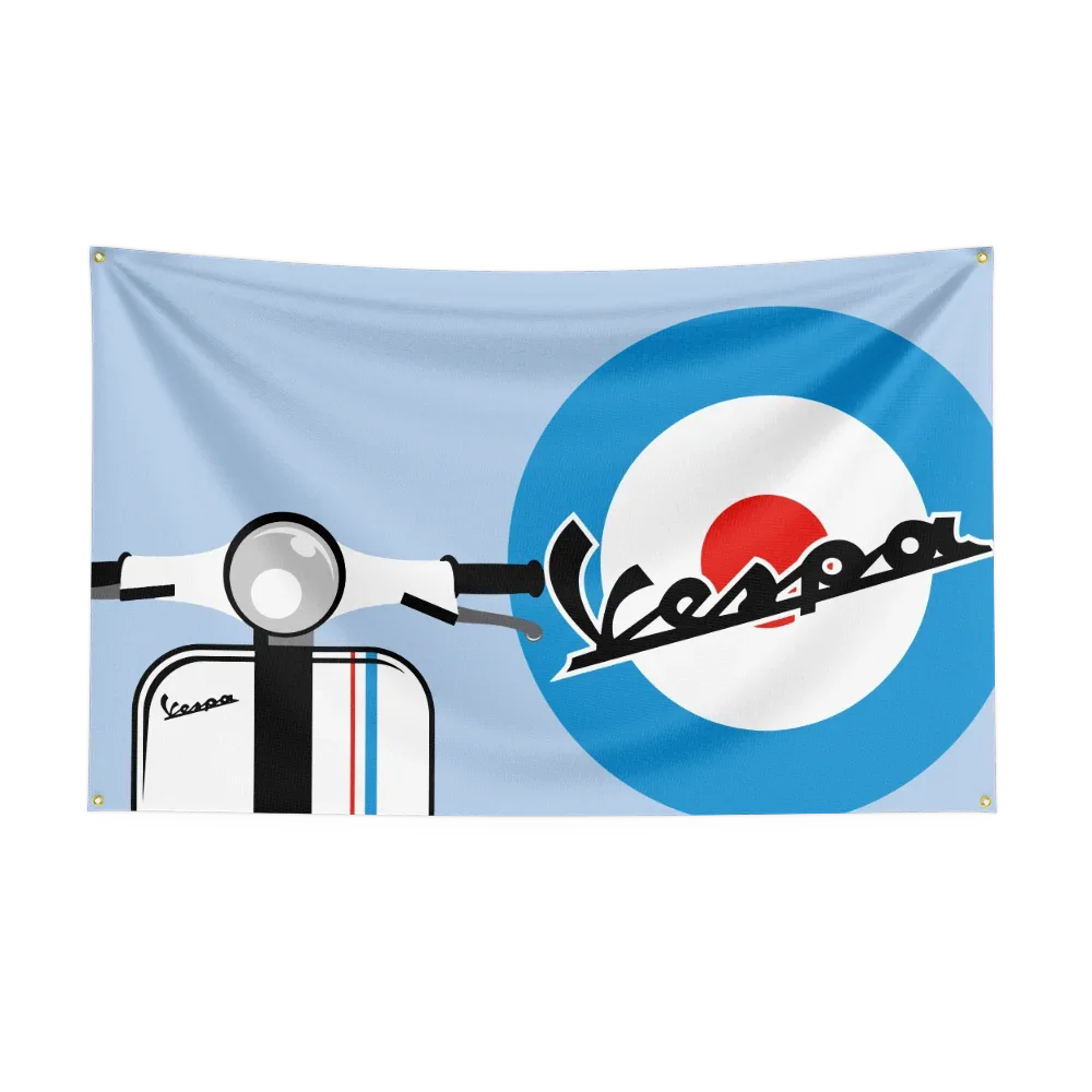 3x5 Ft Italy Vespa Scooter Motorcycle Racing Flag Polyester Printed Motorcycle Flags Banner Tapestry for Decor