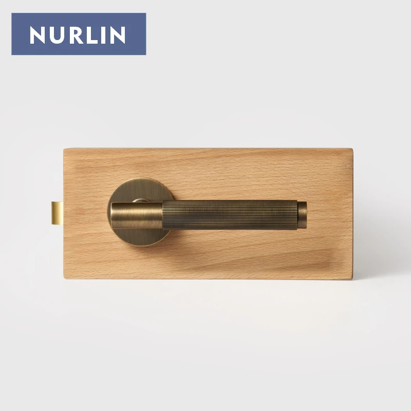 Nurlin Brass Linear Door Level Handle Set Mortise Passage Privacy Thumble Turn Deadbol Dummy Matt Bronze Black Gold Optional