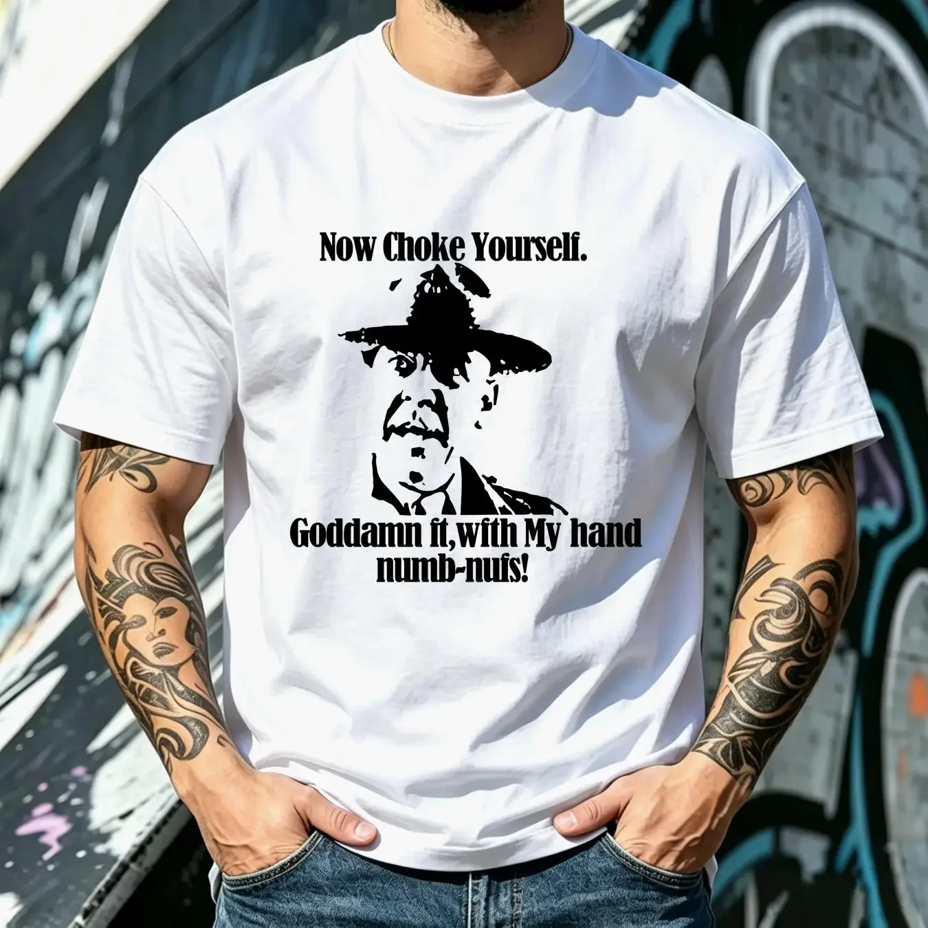 washed T Shirt Hartman Full Metal Jacket Choke Yourself Quote long or short sleeves vintage Washed graphic designer clothes