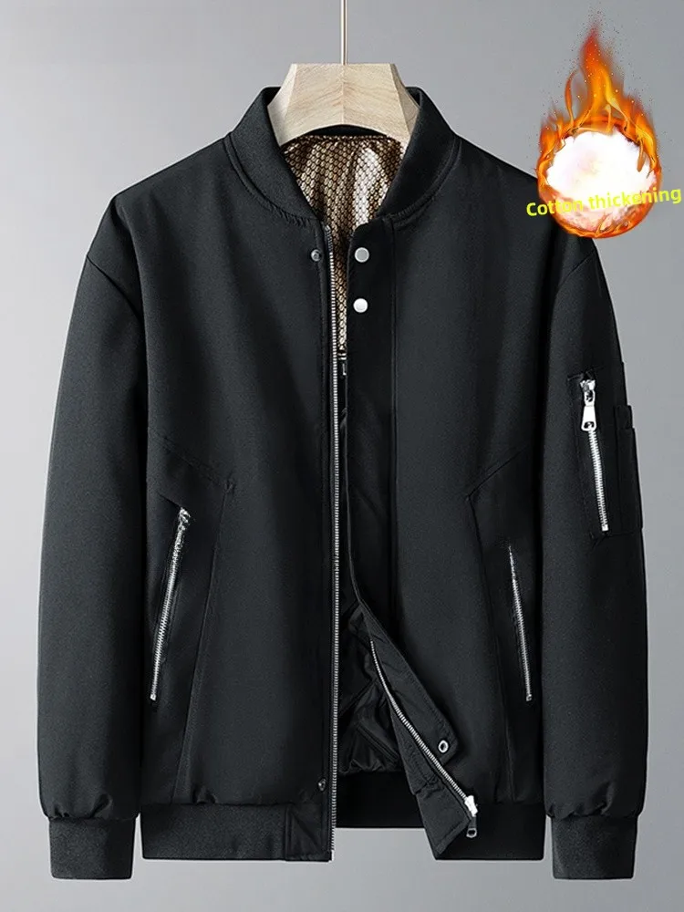 

Thiened Cotton Workwear Jaet for Men Autumn Winter Warm Flight Jaet Loose plus Size Windproof Polyester Filling Faion...