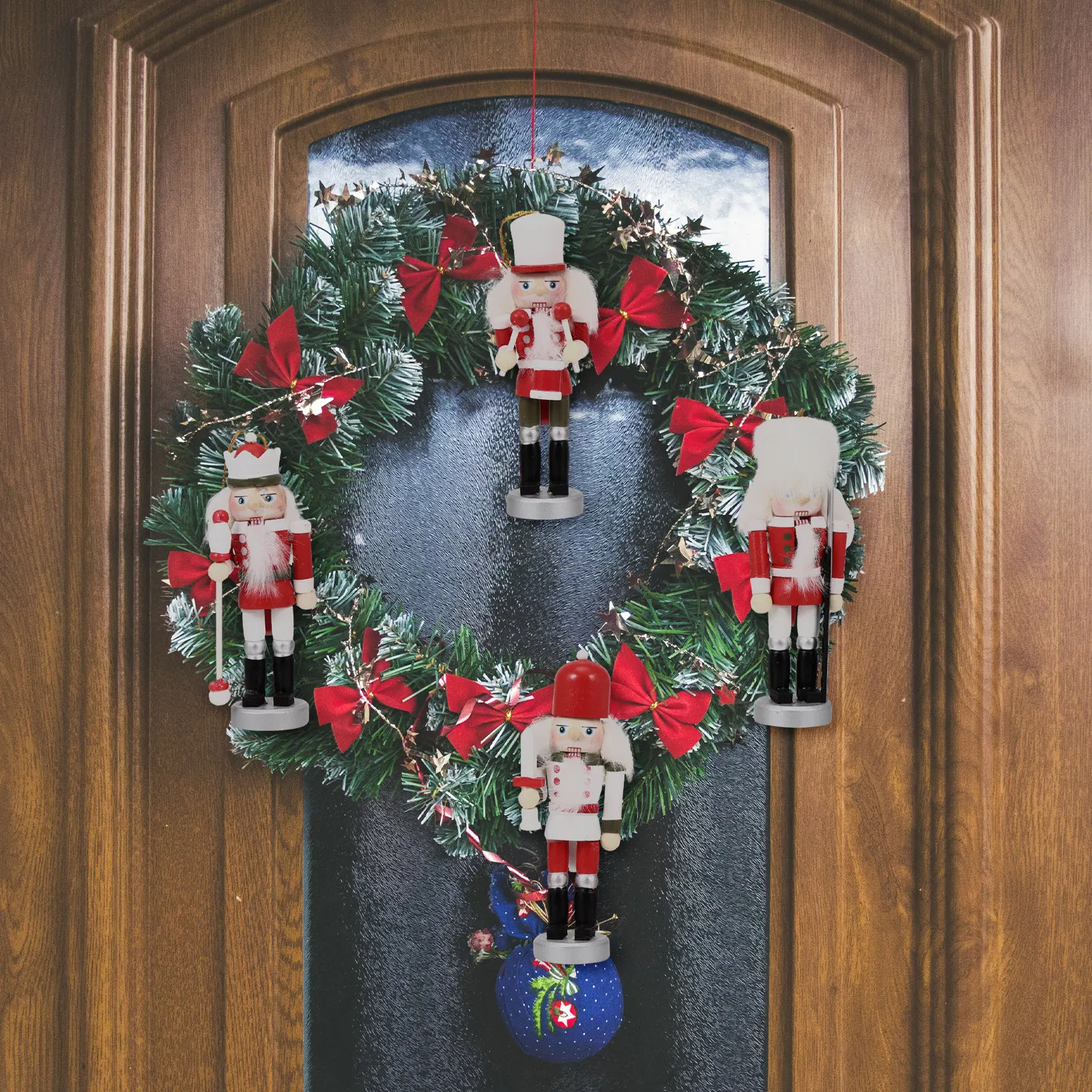 

4pcs Hanging Decor Wooden Christmas naments Home Pendant Tree Craft Home Pendant Hanging Decor Chic Windchimes