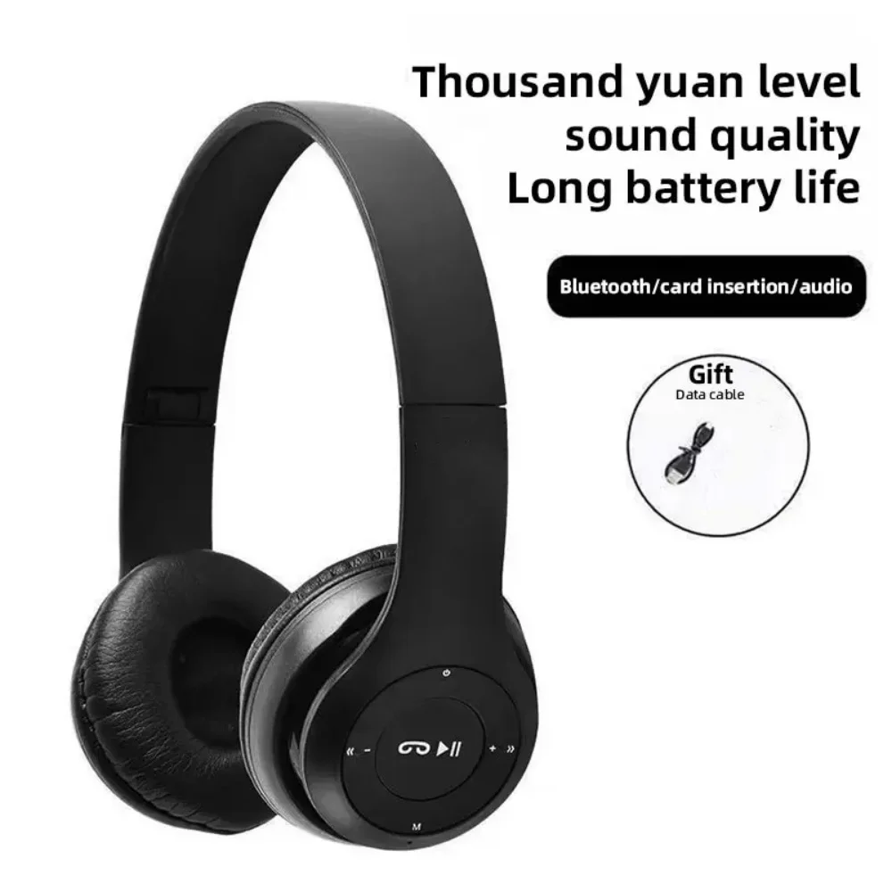 P47 Wireless Headphone 5.0 Bluetooth-Compatible Headsets HiFi Stereo Foldable For All Smartphone with Microphone Support SD Card
