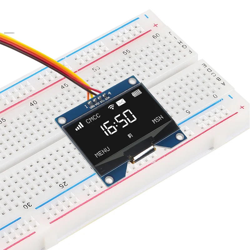 1.54 بوصة OLED وحدة 12864 128x64 SSD1309 سائق IIC I2C واجهة تسلسلية لوحة عرض ذاتية الإضاءة لراسبيري Pi 4 Pin