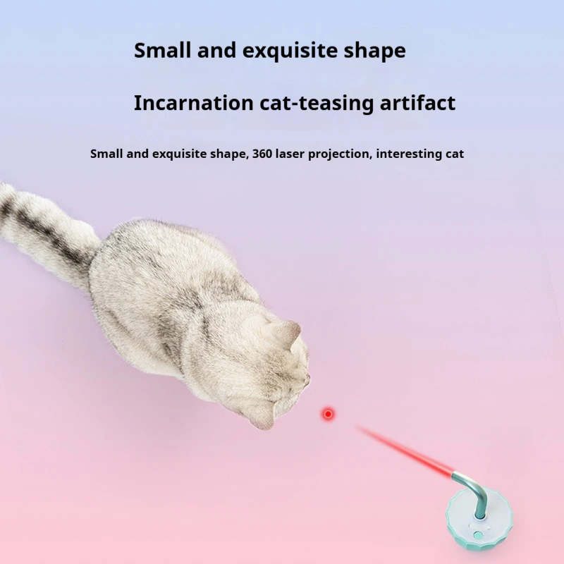 Cat Toys Automatic Cat Tease Stick Self-hilarious Laser Cat Toys 360° Irregular Rotation Pet Toy Supplies