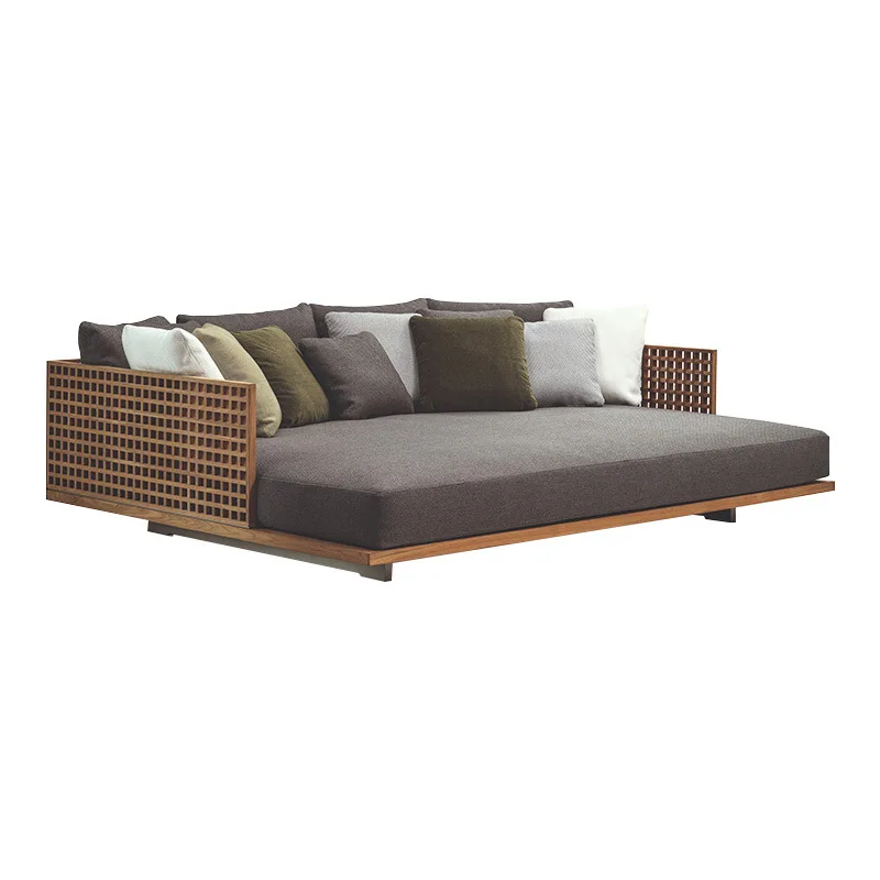 

Nordic outdoor sofa solid wood rattan furniture hotel outdoor balcony