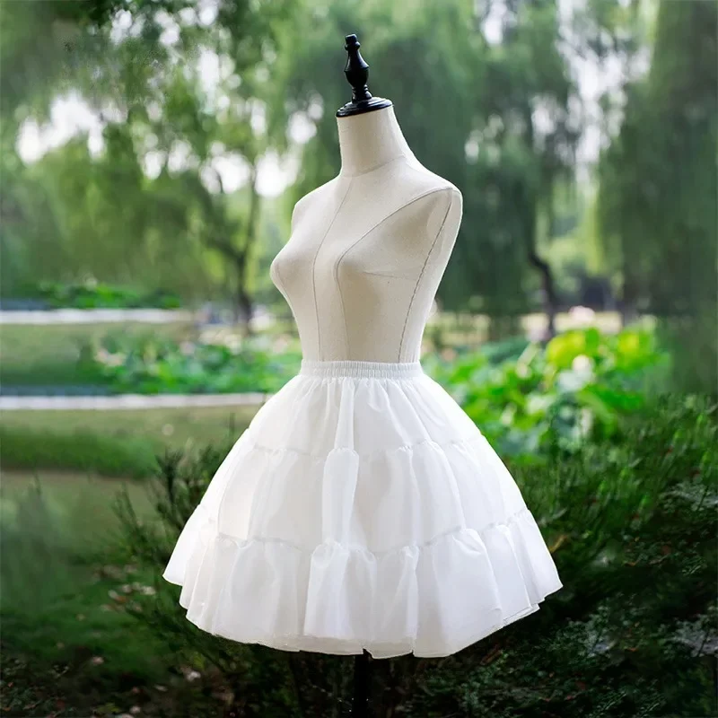 Enagua corta de crinolina para mujer y niña, enagua de cintura elástica para adulto, para vestido de novia, Cosplay, vestido con dobladillo grande, falda blanca