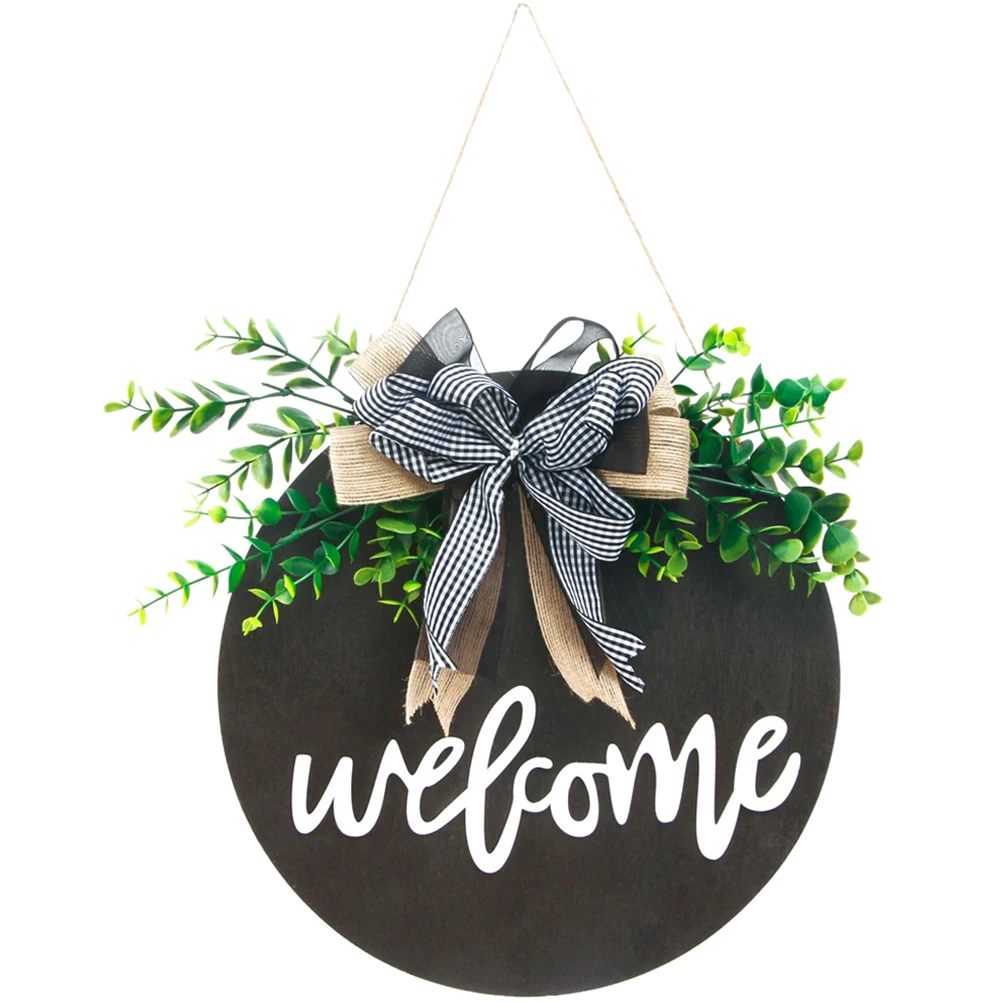 

Rustic Wood Welcome Sign Front Door Porch Home Decor Outdoor Hanging Ornament Fall Party DIY Decoration Smooth Surface