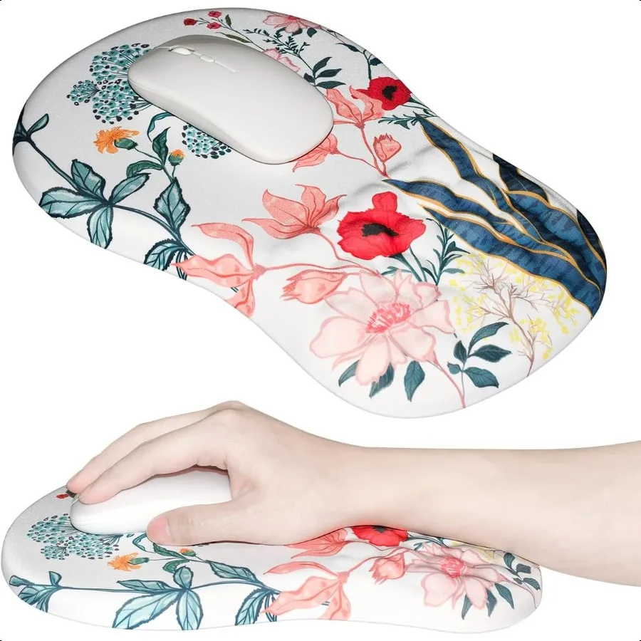 

Ergonomic Mouse Pad Wrist port with Massage Design Memory Foam Wrist Rest Pain Relief Mousepad with NonSlip PU Base Mouse Pads